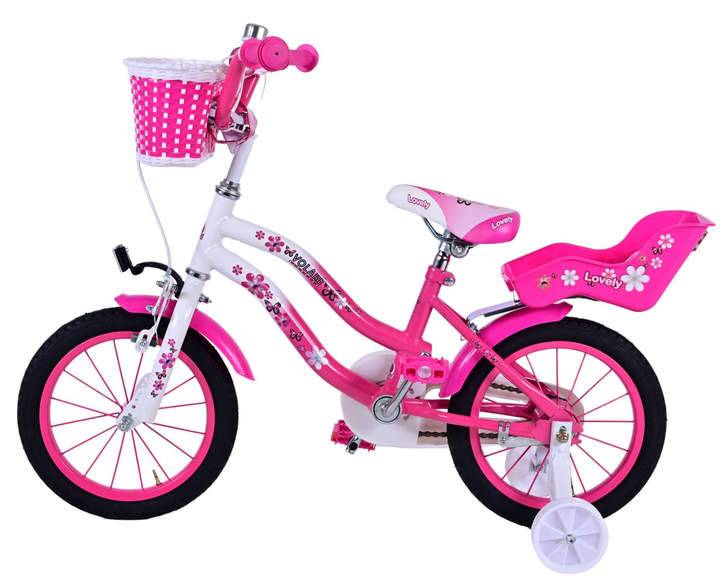 Volare Lovely Kinderfiets - Meisjes - 14 inch - Roze Wit