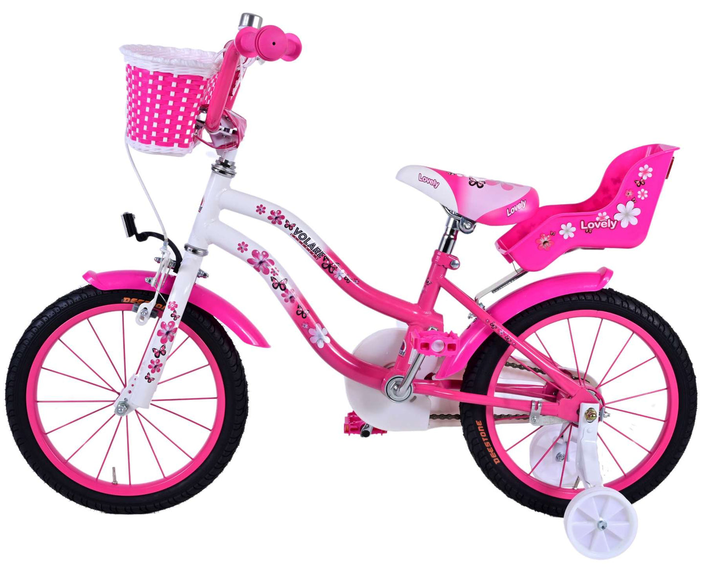 Volare Lovely Kinderfiets - Meisjes - 16 inch - Roze Wit