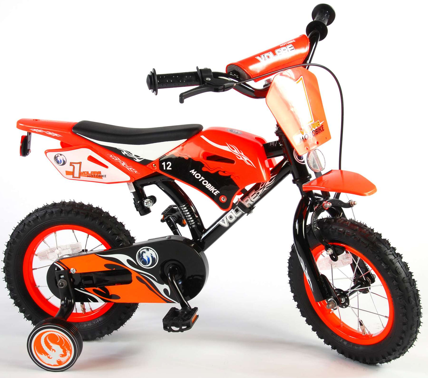 Volare Motorbike Kinderfiets - Jongens - 12 inch - Oranje - 95% afgemonteerd