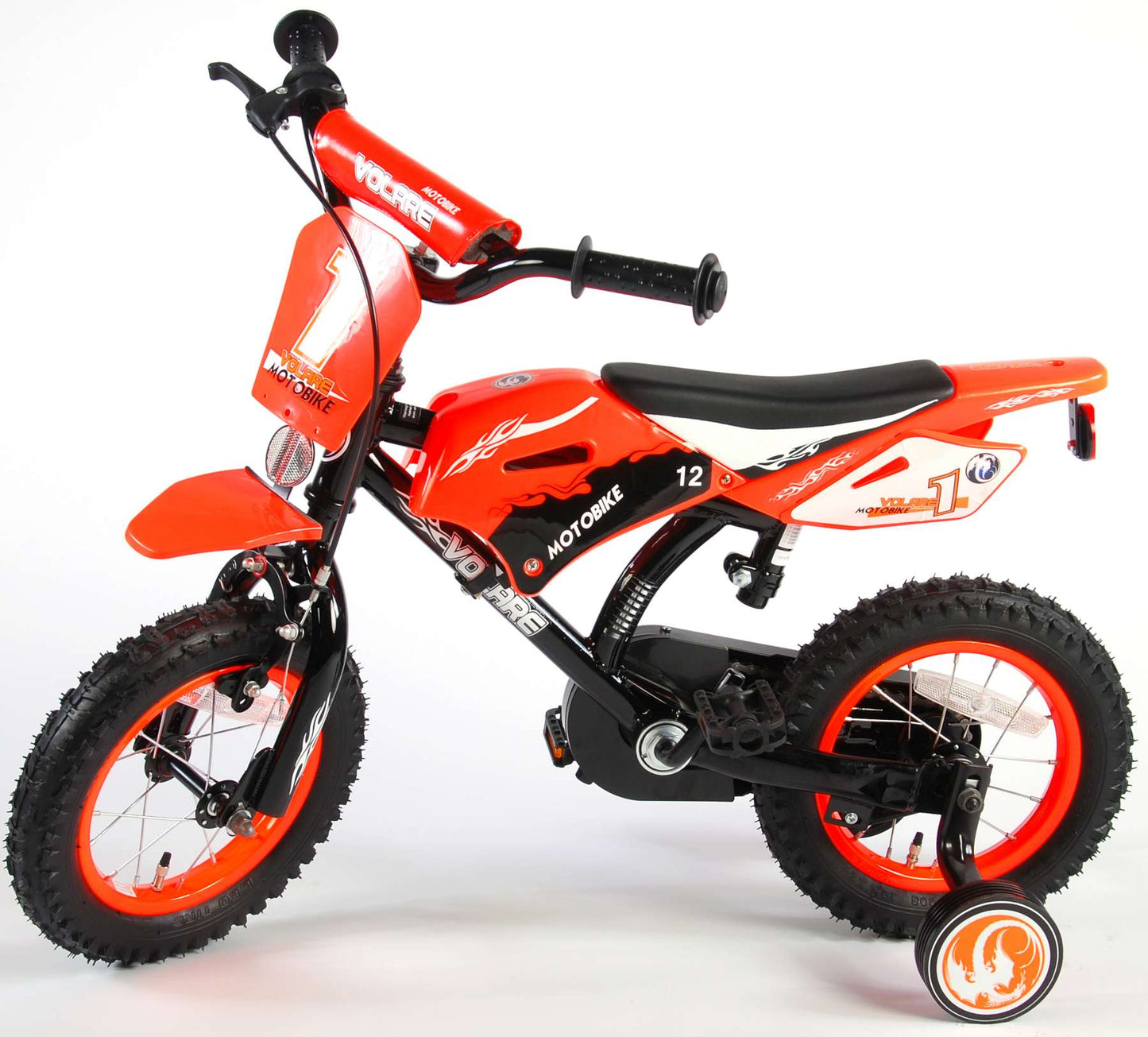 Volare Motorbike Kinderfiets - Jongens - 12 inch - Oranje - 95% afgemonteerd