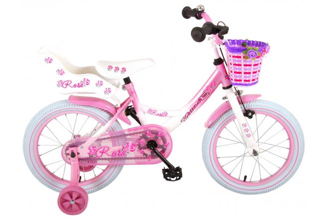 Volare Rose Kinderfiets - Meisjes - 16 inch - Roze/Wit - 95% afgemonteerd