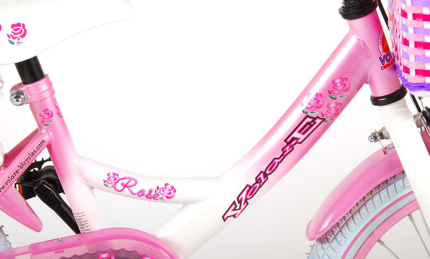 Volare Rose Kinderfiets - Meisjes - 16 inch - Roze/Wit - 95% afgemonteerd