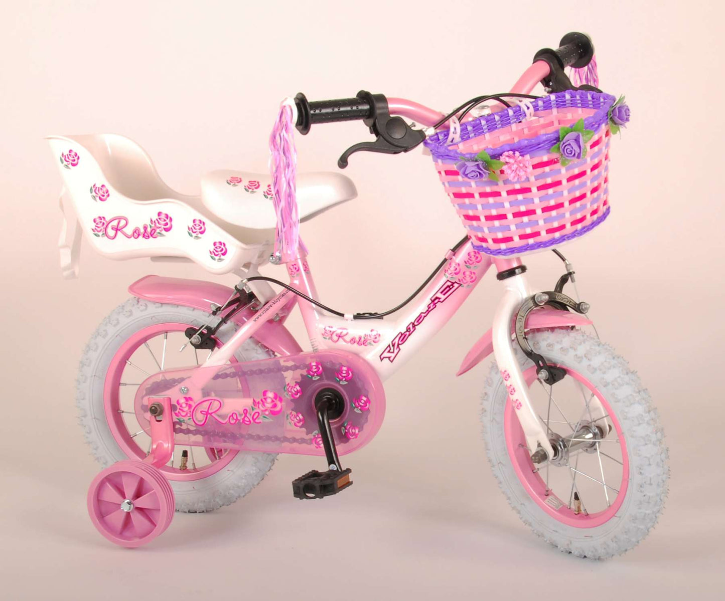 Volare Rose Kinderfiets - Meisjes - 12 inch - Roze - Twee handremmen