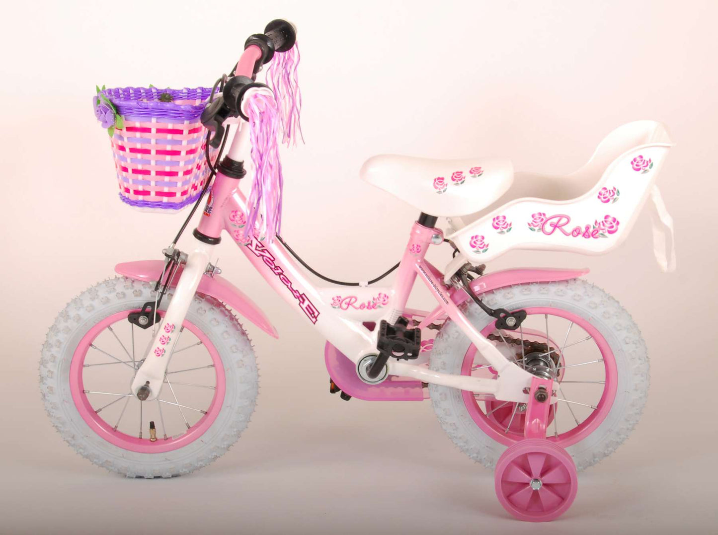 Volare Rose Kinderfiets - Meisjes - 12 inch - Roze - Twee handremmen