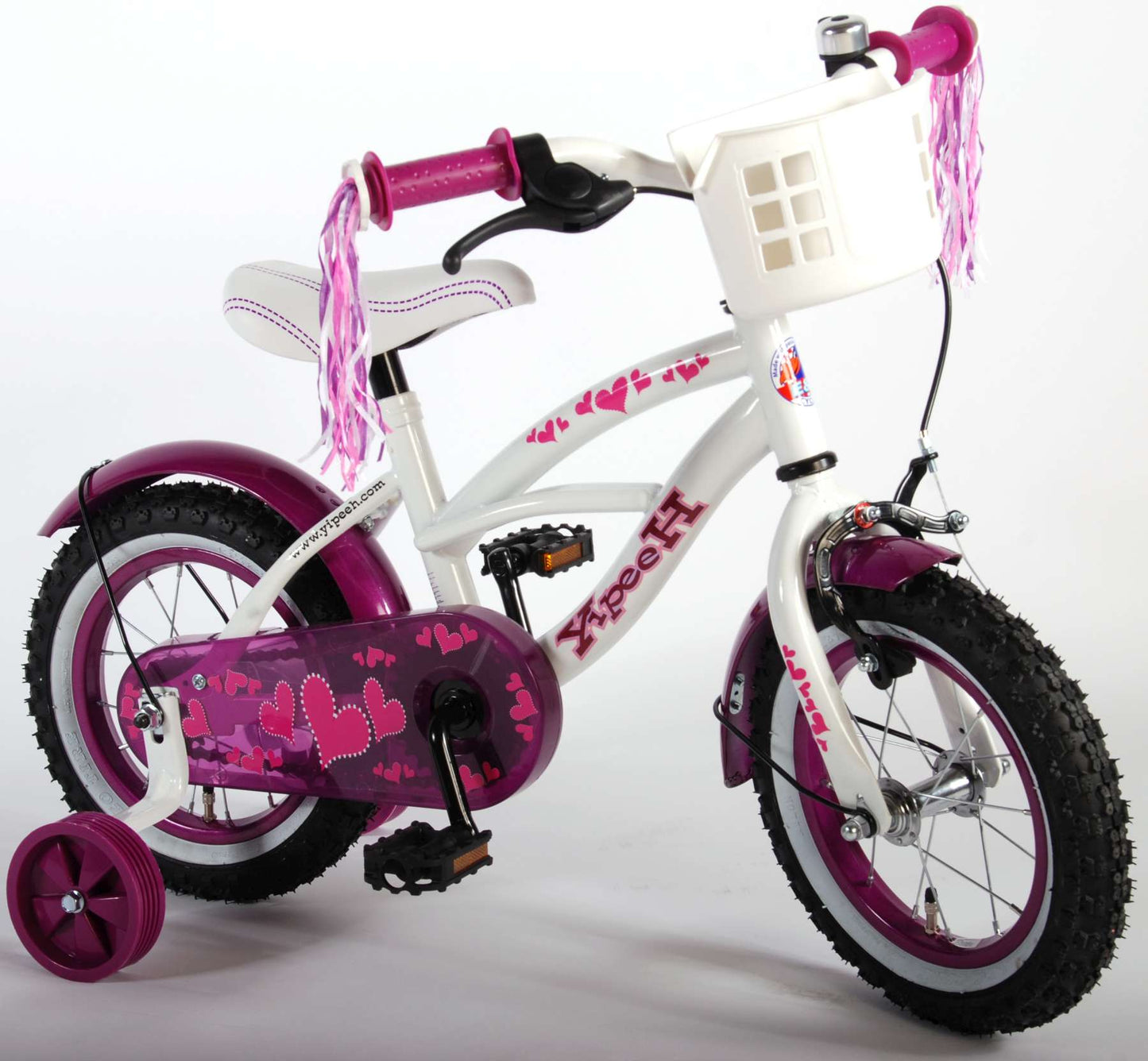 Volare Heart Cruiser Kinderfiets - Meisjes - 12 inch - Wit/Paars