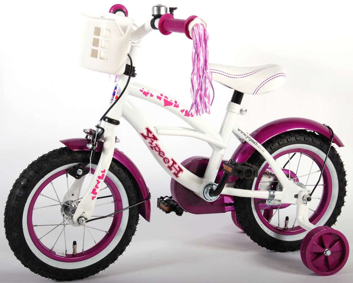 Volare Heart Cruiser Kinderfiets - Meisjes - 12 inch - Wit/Paars