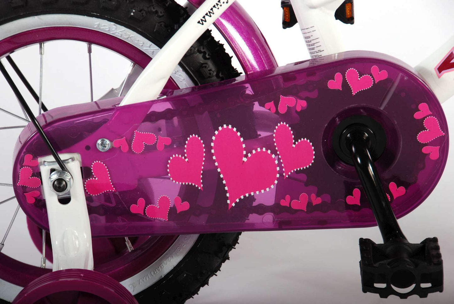 Volare Heart Cruiser Kinderfiets - Meisjes - 12 inch - Wit/Paars