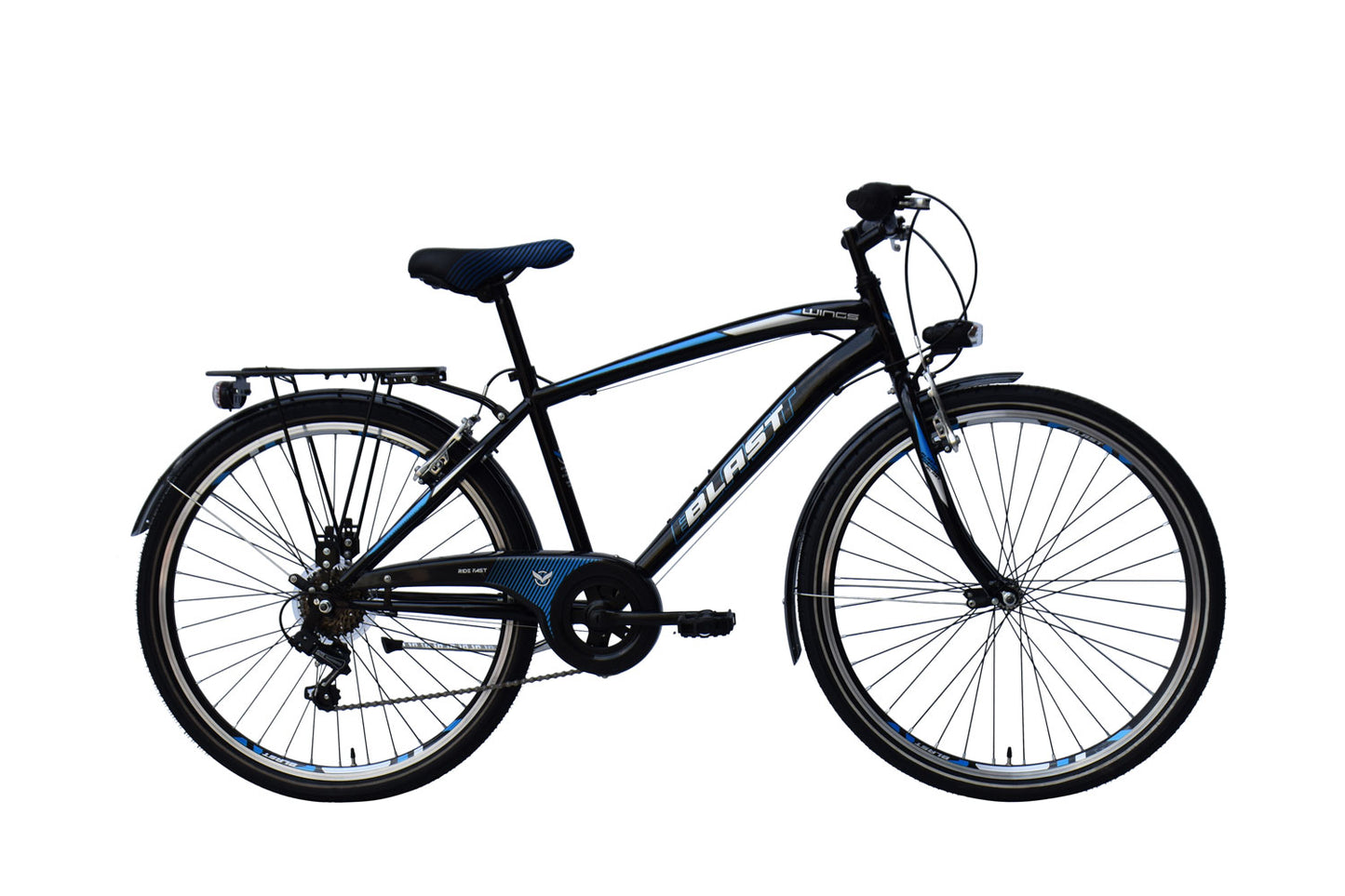 Blast Jongensfiets 26 inch met 6 versnellingen Blauw(rijklaar)