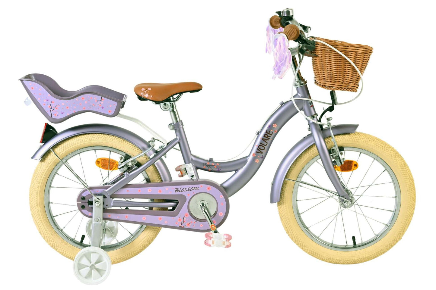 Volare Blossom Kinderfiets - Meisjes - 16 inch - Paars - Twee Handremmen