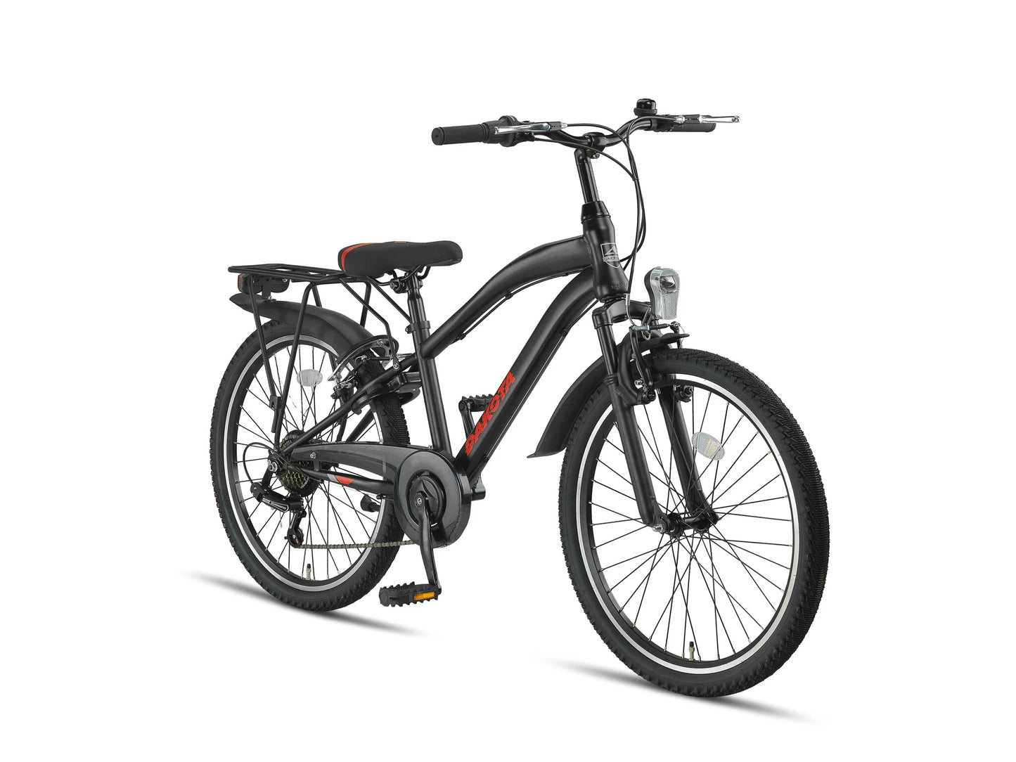 Altec Dakota 24 inch MTB Black Red Jongensfiets met 7 versnellingen