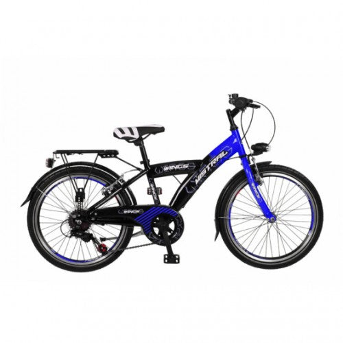 Wings Mistral Jongensfiets 20 Inch 6 Versnellingen Zwart Blauw