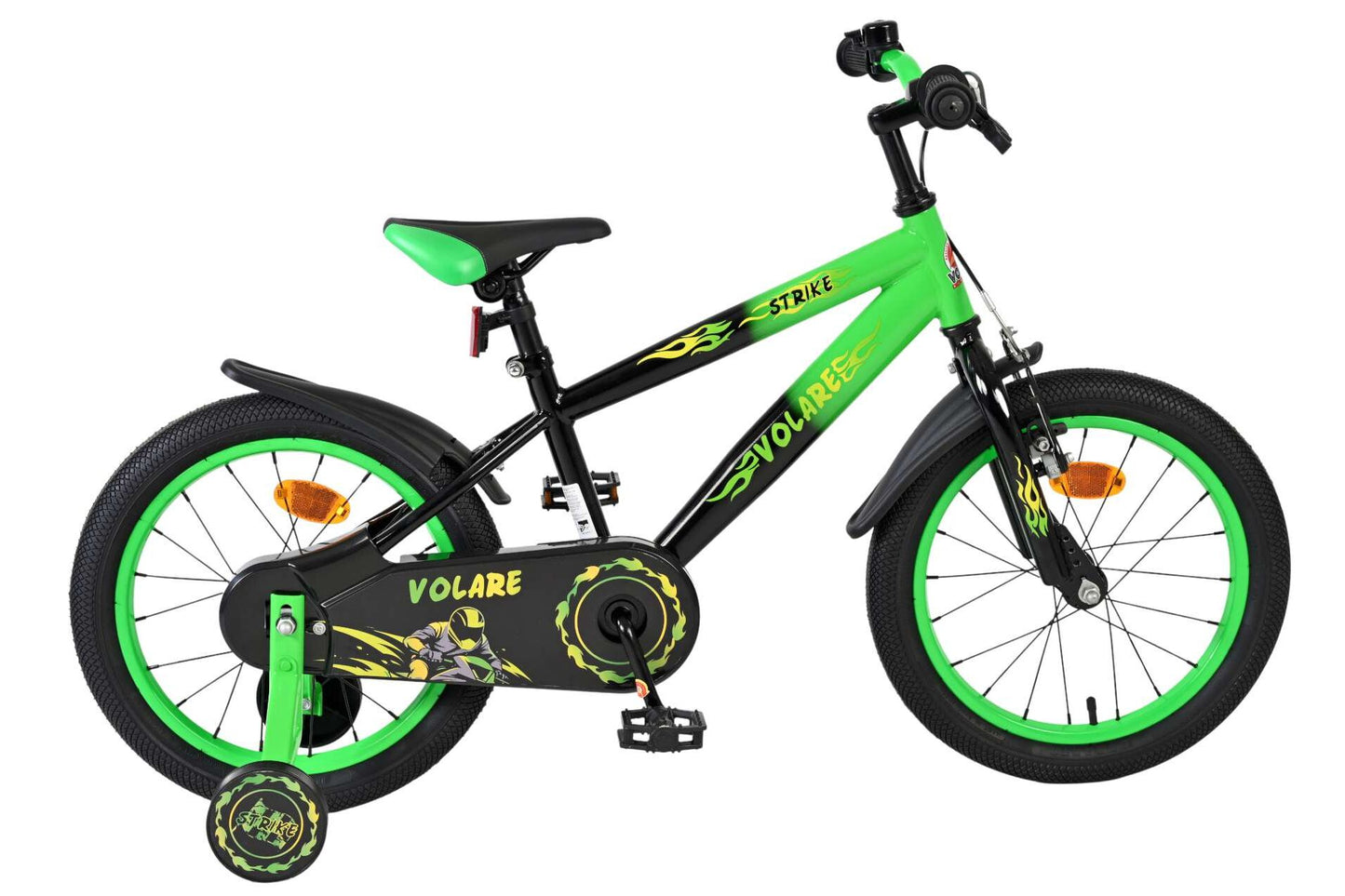Volare Strike Kinderfiets - Jongens - 16 inch - Zwart Groen