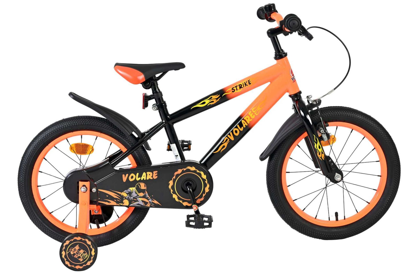 Volare Strike Kinderfiets - Jongens - 16 inch - Zwart Oranje