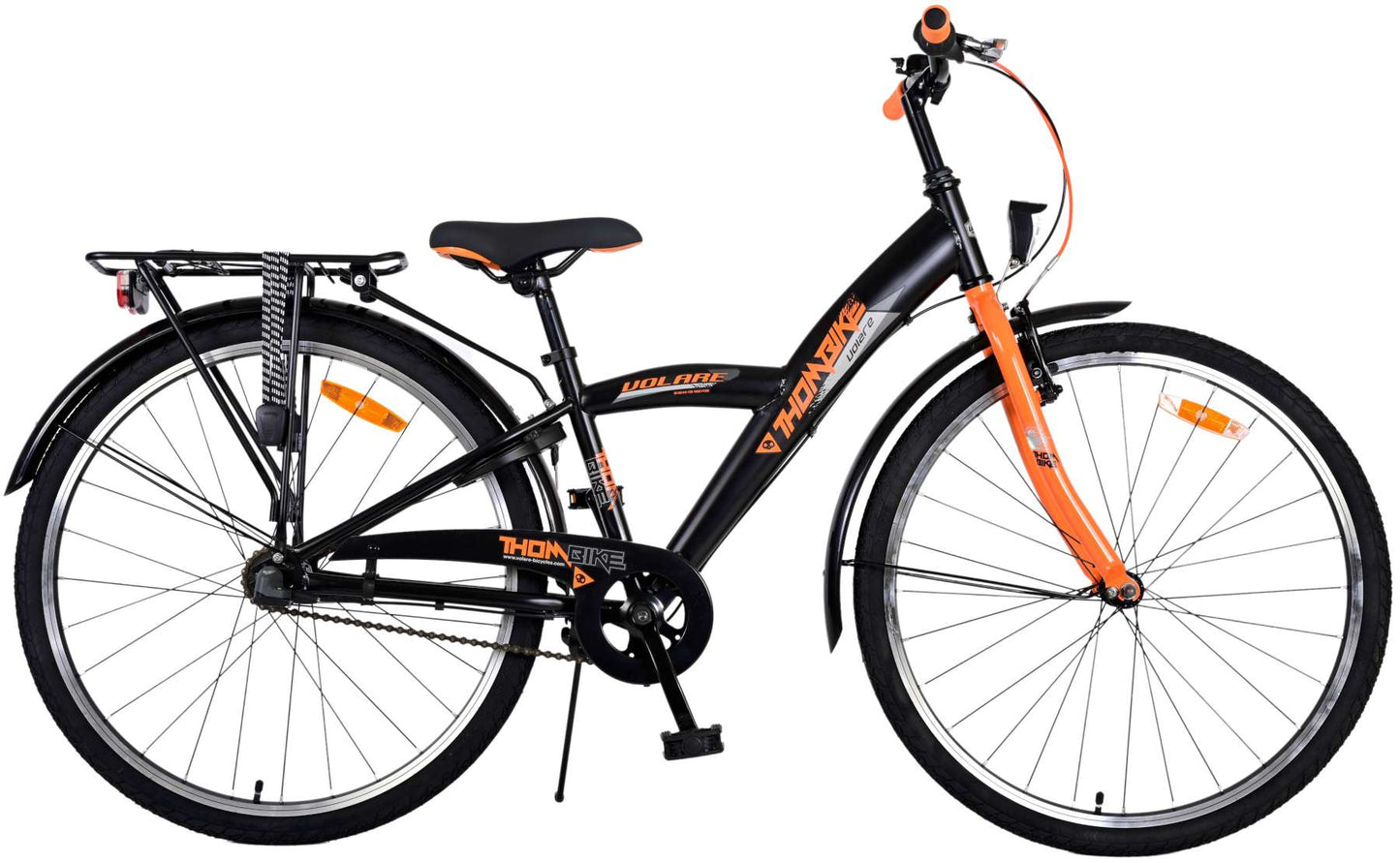 Volare Thombike Kinderfiets - Jongens - 26 inch - Zwart Oranje - 3 versnellingen (100% rijklaar)