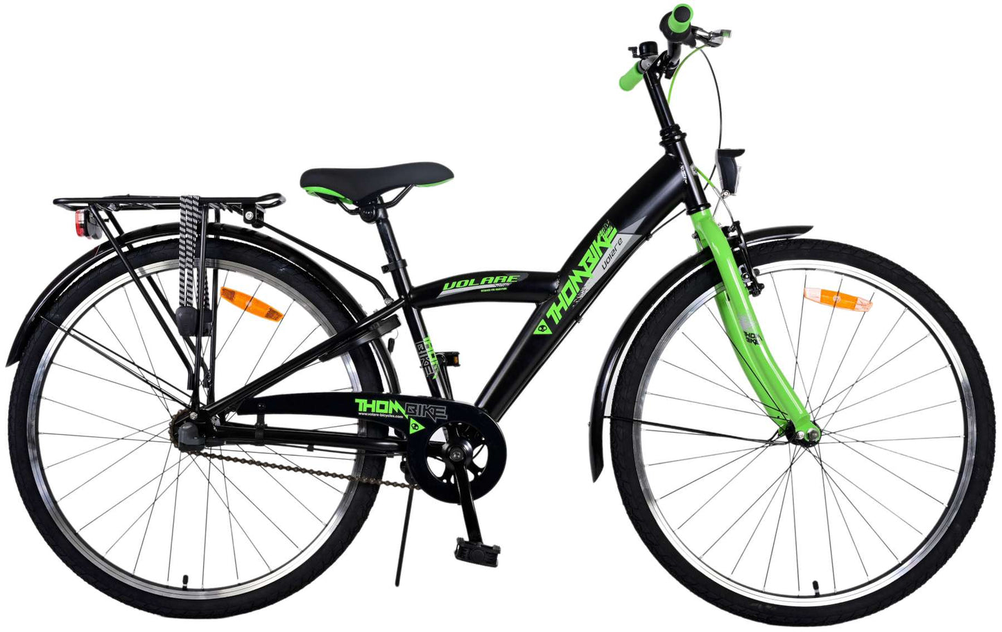 Volare Thombike Kinderfiets - Jongens - 26 inch - Zwart Groen - 3 versnellingen (100% rijklaar)