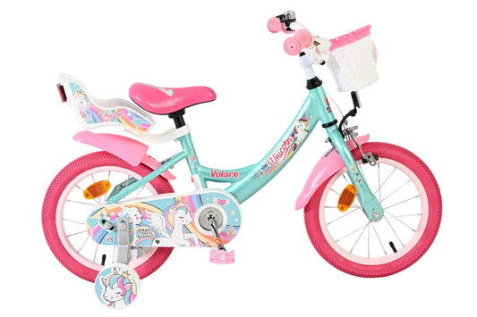 Volare Unicorn Kinderfiets - Meisjes - 14 inch - Groen
