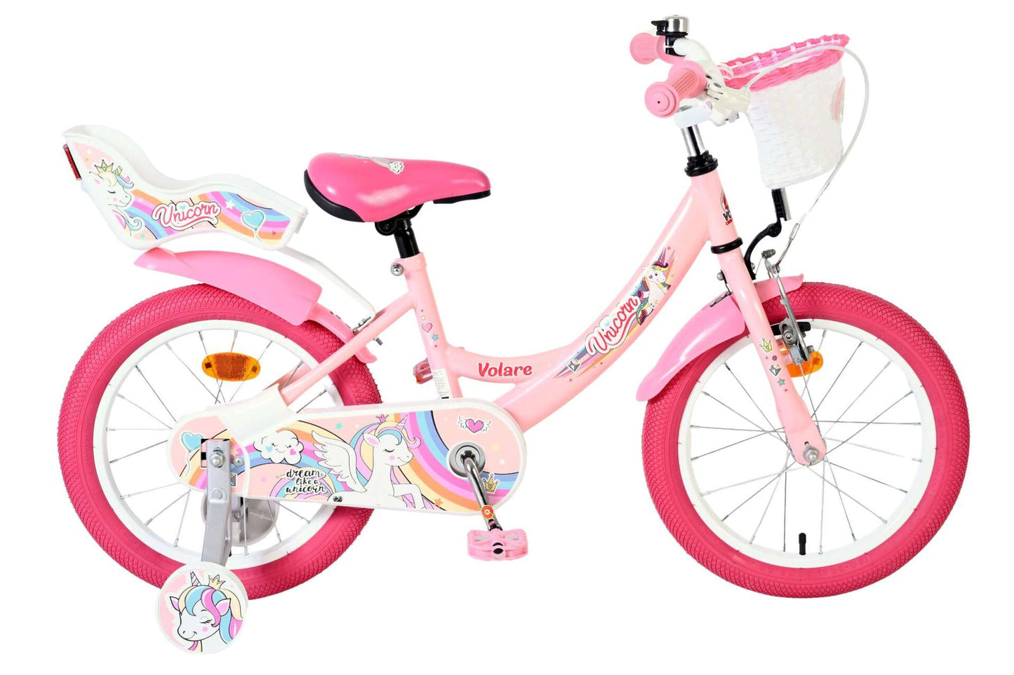 Volare Unicorn Kinderfiets - Meisjes - 16 inch - Roze