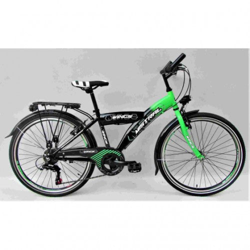 Wings Mistral Jongensfiets 26 Inch 6 Versnellingen Zwart Groen